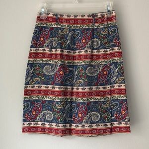 Talbots Petites: vintage 90s paisley skirt